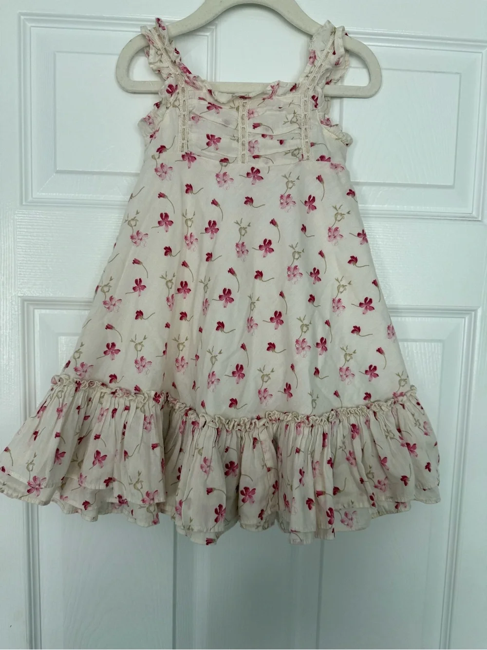 Ralph Lauren cream floral dress- 100% cotton- size 2t